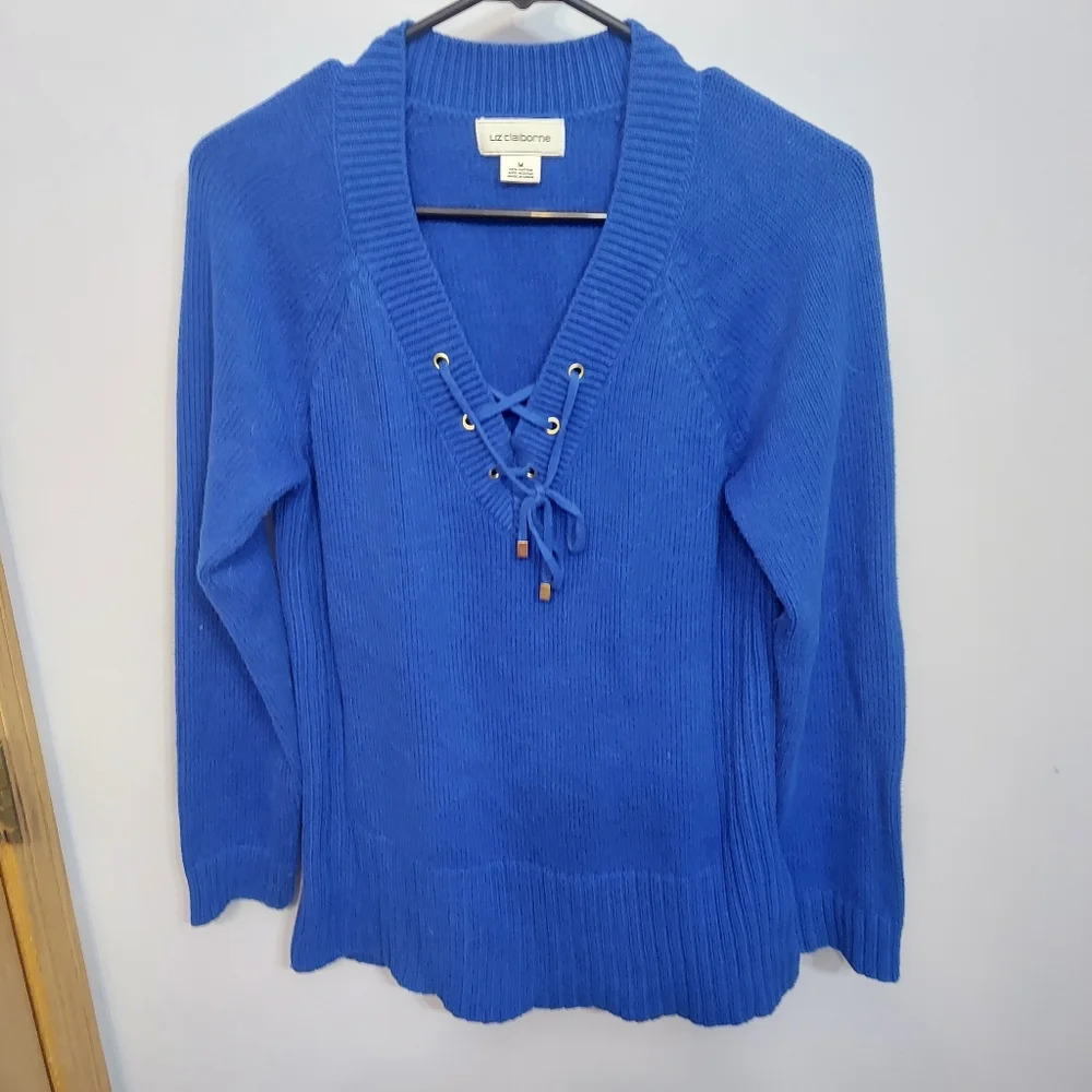 Liz Claiborne Sweater Lace-up med blue bright